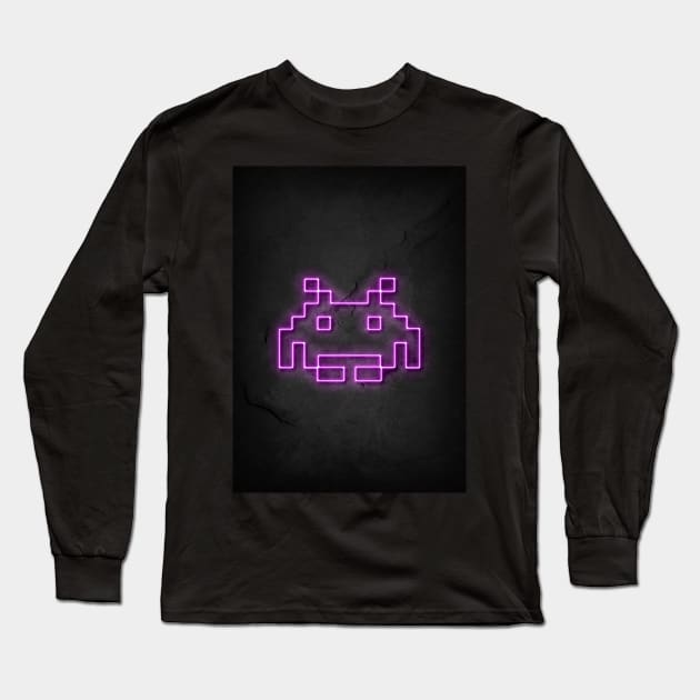 Space Invaders Long Sleeve T-Shirt by Durro